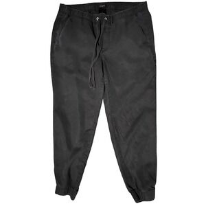 Ann Taylor Black Lyocell Joggers Womens Small Elastic Waist Drawstring Pants EUC